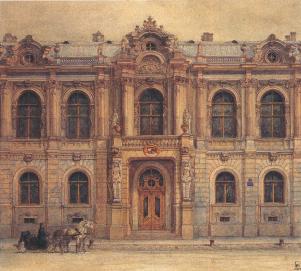 Mansion of Countess Z.I.Yusupova. Drawing by V.S.Sadovnikov. 1866.