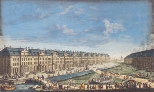 Building of the Twelve Colleges and Gostiny Dvor. By F.Y.Alexeev (?) of the drawing by M.I.Makhaev. The 1780s.