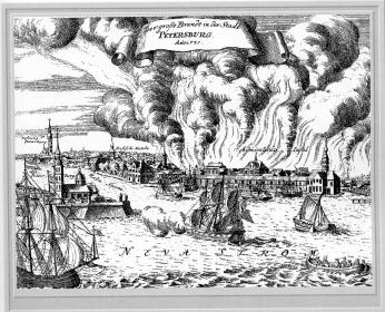 St.Petersburg Fire of 1737. Engraving, the late 1730s.