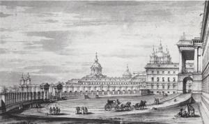 Смольный институт. Рисунок Дж.Кваренги. 1800-е