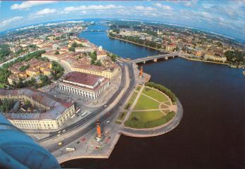 Spit of the Vasilievsky Island from the bird's eye view.