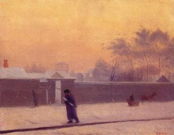 P.A.Fedotov. Winter Day. 20th Line of Vasilievsky Island. Circ. 1851.