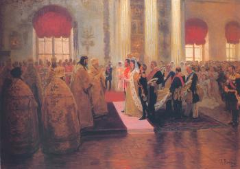 Венчание Николая II и великой княжны Александры Федоровны. Картина И.Е.Репина. 1894