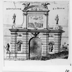 Petrovskie Gates. Deisgn, 18th century.