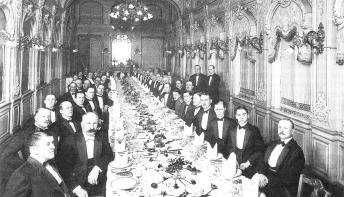 Banquet at the Donon Restaurant. Photo, 1910s.