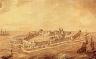 Shlisselburg Fortress. Drawing by P.P.Svinyin. The early 1820s.