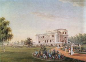 View of the Elagin Palace. Gouache, by C.P.Beggrow. 1823.