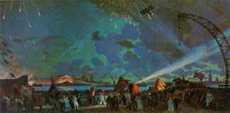 Night Festival on the Neva. By B.M.Kustodiev. 1928.