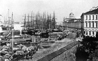 Tuchkova Embankment. Photo, 1860s.