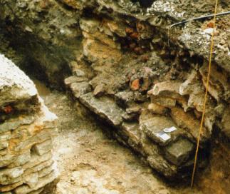 Excavation of the town of Nyen. Ruins of Lutheran Church.