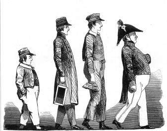 Petersburg Types. Engraving from the collected articles book Physiology of St. Petersburg. 1845.