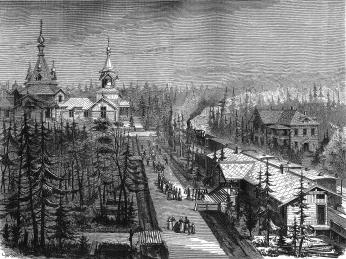 Успенская церковь на Успенском кладбище. Гравюра 1875 г.