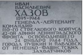 Мемориальная доска И. В. Хазову