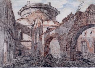 Lithuanian Castle. Lithograph by P. A. Shillingovsky. 1922.