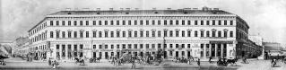 House of Kotomin. The Panorama of Nevsky Prospect, fragment. Lithograph by P.S.Ivanov of V.S.Sadovnikov drawing. 1835.