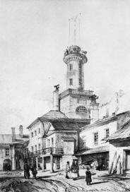 Circuit Court on Bolshaya Morskaya Street. Lithograph of A. Durand drawing. 1839.