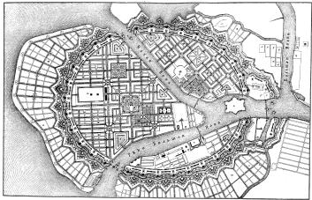 Ж. Б. Леблон. План Петербурга. 1717.