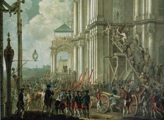 Catherine II on the Balcony of the Winter Palace on the Day of the Palace Coup d'etat on June 28, 1762. Unknown artist of the late 18th - 1st third of 19 century.