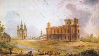 "Чесменский дворец близ Петербурга". Худ. Ж. Б. де ла Траверс. 1780-е гг.