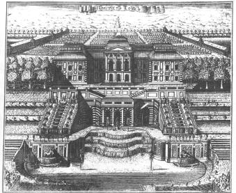 "Петергоф". Гравюра А. И. Ростовцева. 1716.