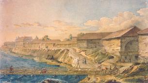 Fishing settlement (Rybatskoe). Drawing by M.N.Vorobyev. 1st half of the1810s.
