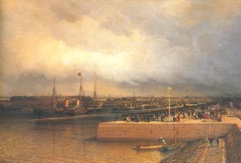 "Открытие Морского канала в Петербурге". Худ. А. П. Боголюбов. 1886.