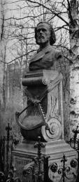 Headstone of S.Y.Nadson at Literatorskie Mostki Necropolis. Sculptor M.M.Antokolsky, I. Y. Ginzburg. 1891.