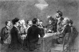 "Среда сезона 1891-1892". Худ. Н. П. Загорский. 1892.