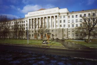 Building of Naval Academy on Ushakovskaya Embankment.