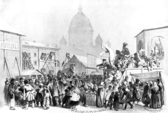 Масленница. Литография В.Ф. Тимма. 1858