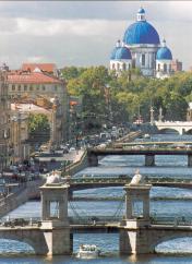 Bridges across the Fontanka River.
