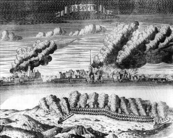 "Осада Выборга в 1710 году". Гравюра А. И. Ростовцева. 1715.