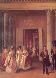 White Gallery (Heraldic Hall) of the Winter Palace. By A.I.Ladurner. 1838. Fragment.
