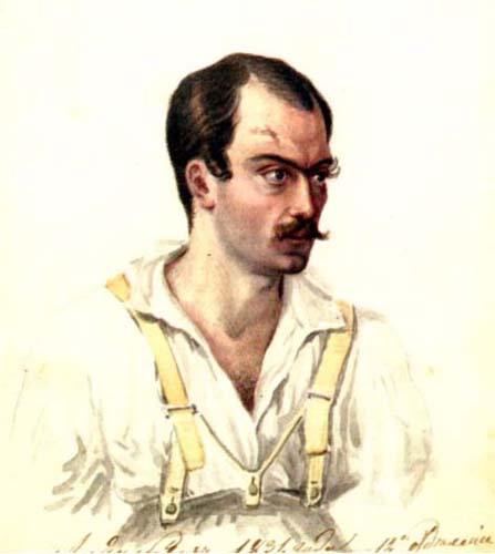 Александр Иванович Якубович.
Акварель Н.А.Бестужева. 1831.
